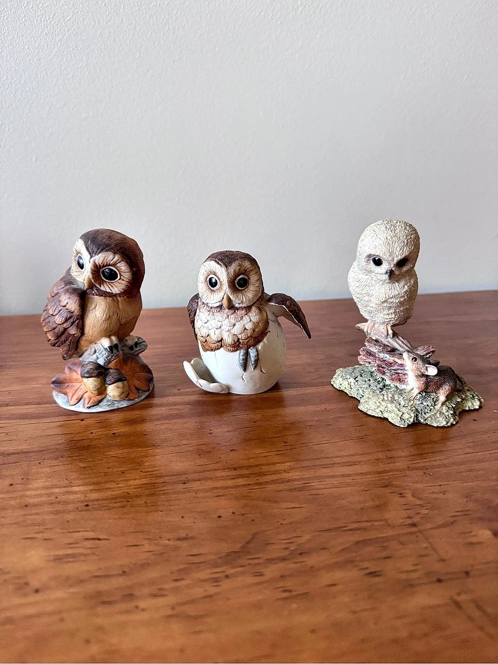 Vintage Andrea By Sadek Porcelain Owl Figurines